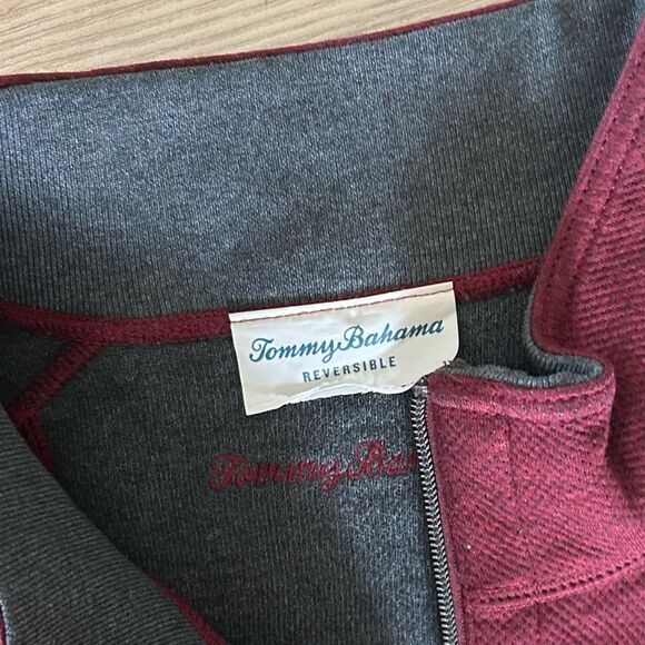 Tommy Bahama Flipshore Half-Zip Reversible Sweatshirt, Black Cherry Size 3XL NWT - Picture 9 of 12